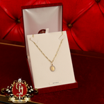 9ct Gold CZ Miraculous Medal with Chain