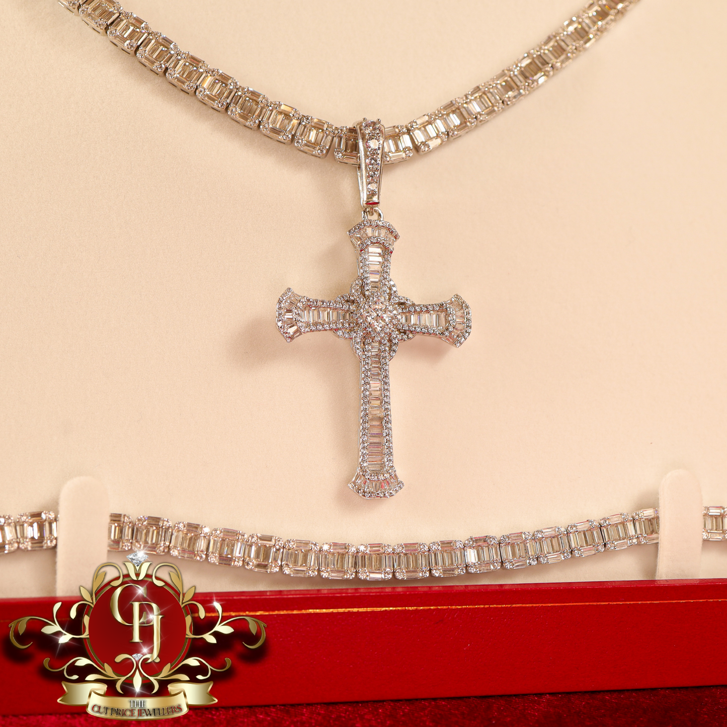 The "Ella" Cross Set with Cubic Zirconia | The Cut Price Jewellers