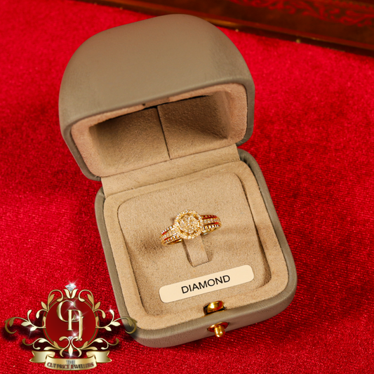 10ct Gold Ring "Hestia" with Genuine Diamonds | The Cut Price Jewellers