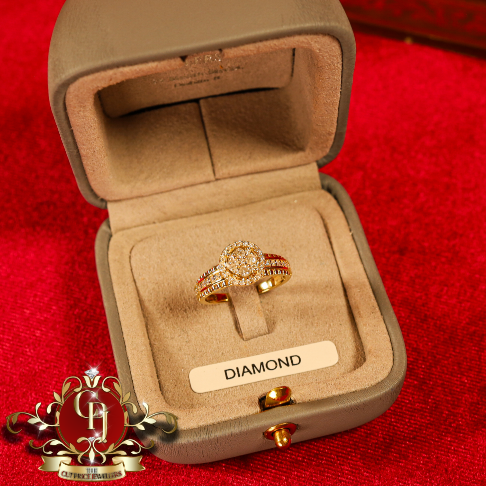 10ct Gold Ring "Hestia" with Genuine Diamonds