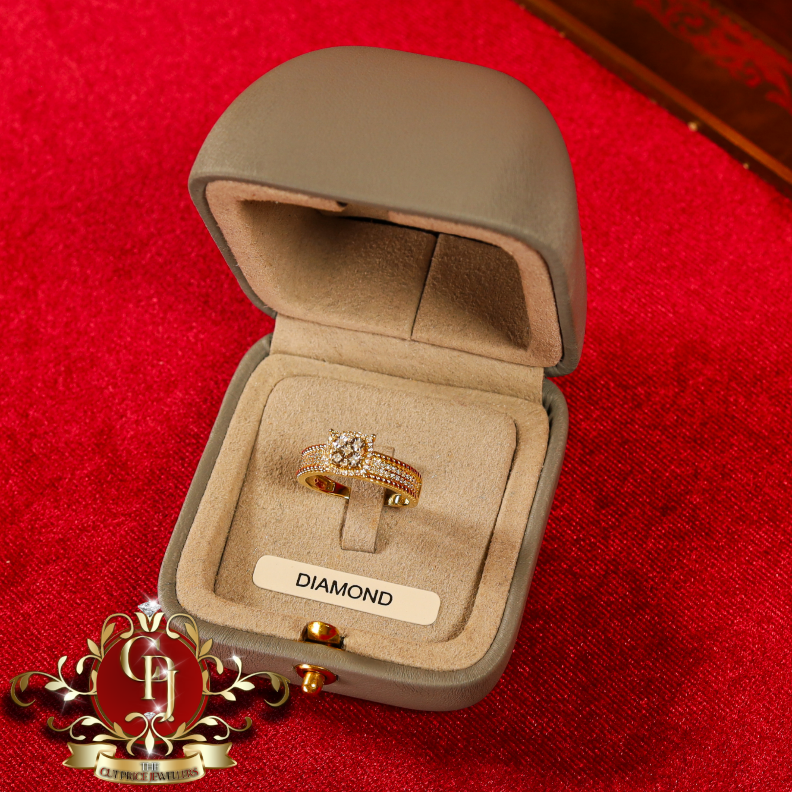 10ct Gold Ring "Iris" with Genuine Diamonds