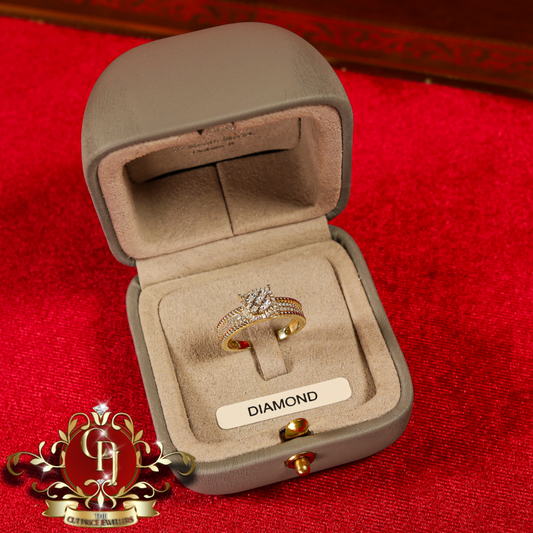 10ct Gold Ring "Iris" with Genuine Diamonds | The Cut Price Jewellers