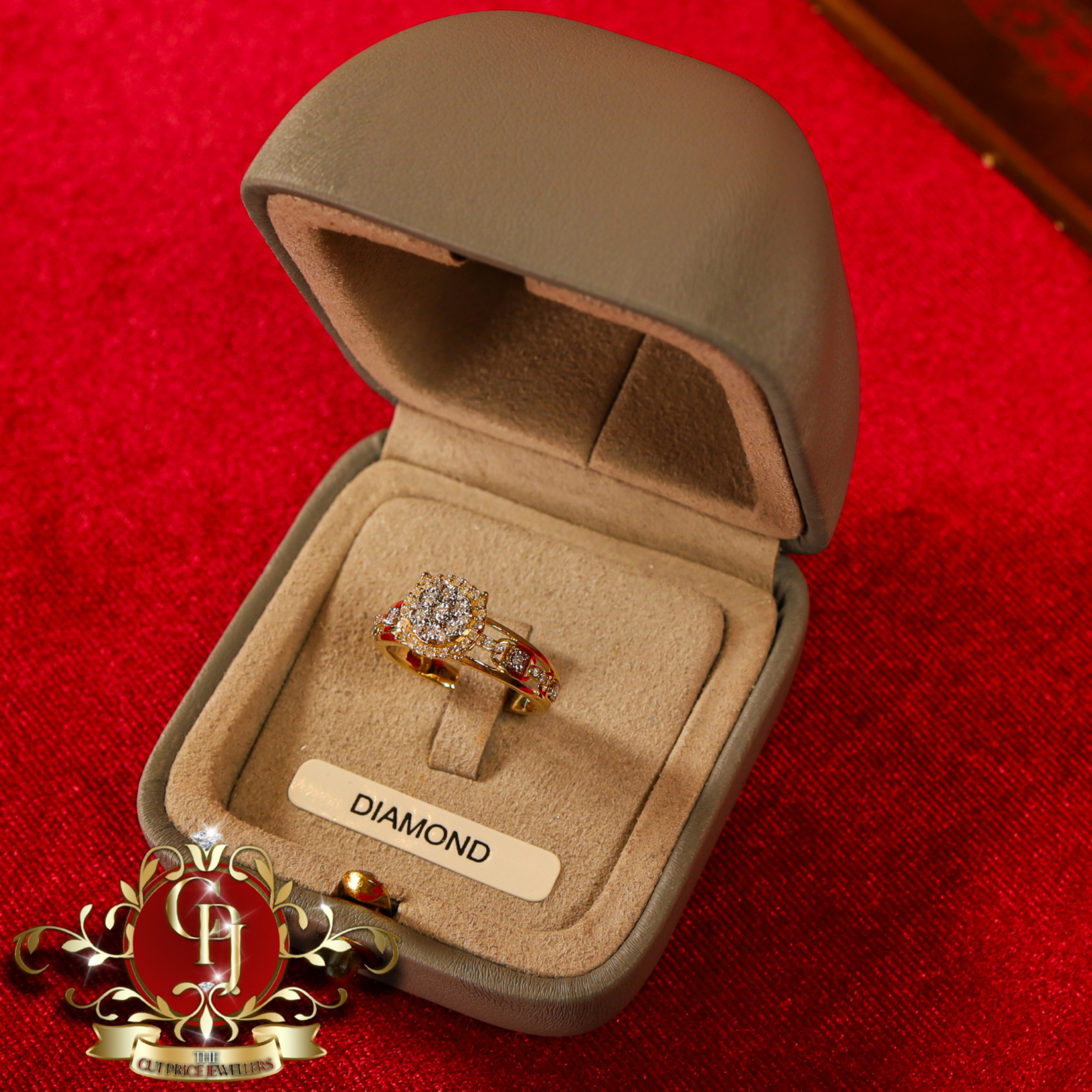 10ct Gold Ring "Hera" with Genuine Diamonds