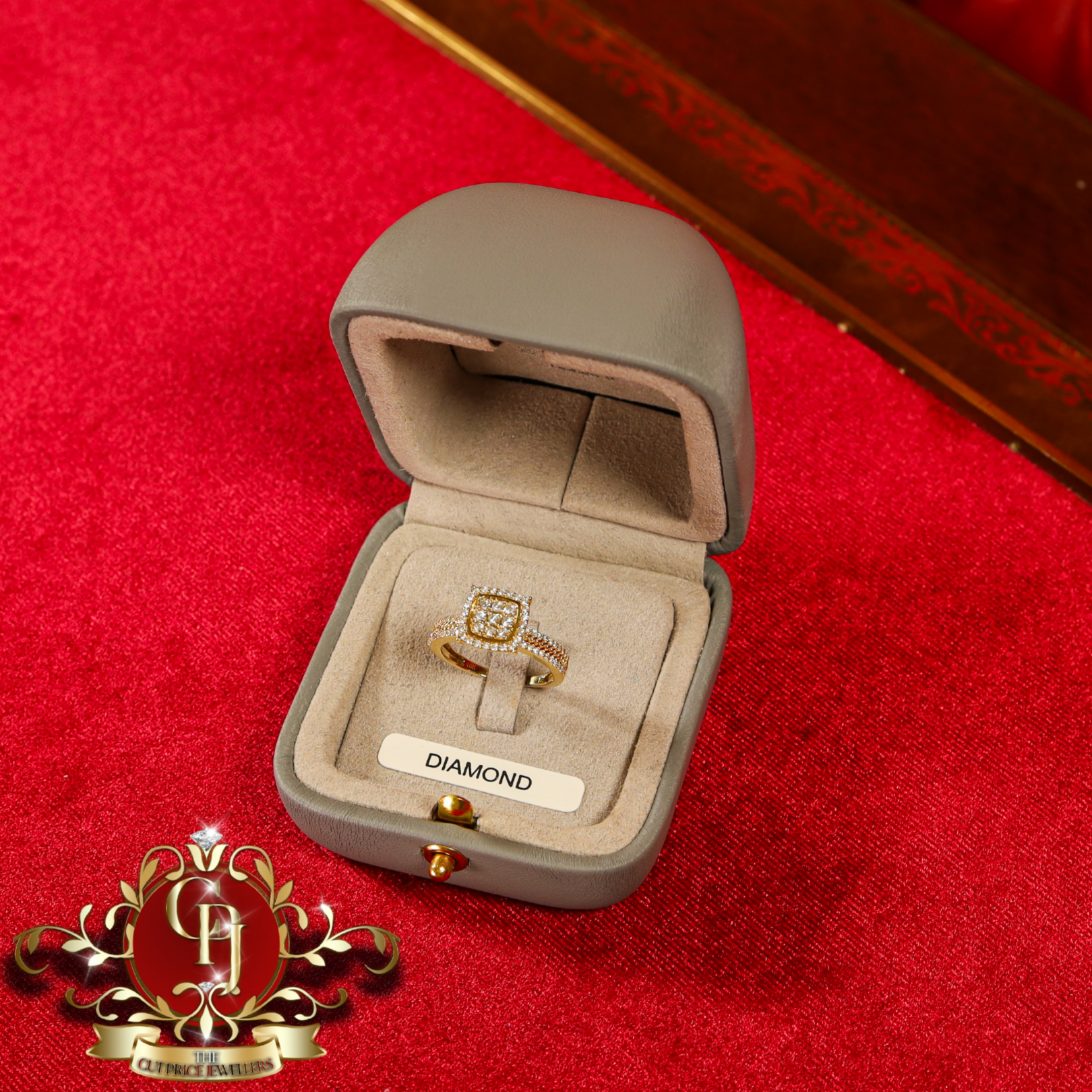 10ct Gold Ring "Harmonia" with Genuine Diamonds