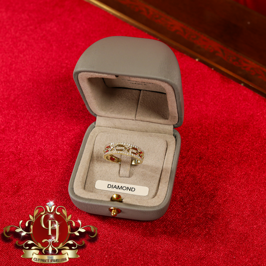 10ct Gold Ring "Calliope" with Genuine Diamonds | The Cut Price Jewellers