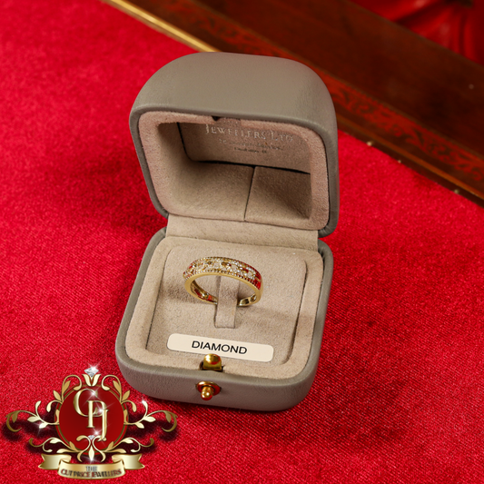 10ct Gold Ring "Clio" with Genuine Diamonds | The Cut Price Jewellers