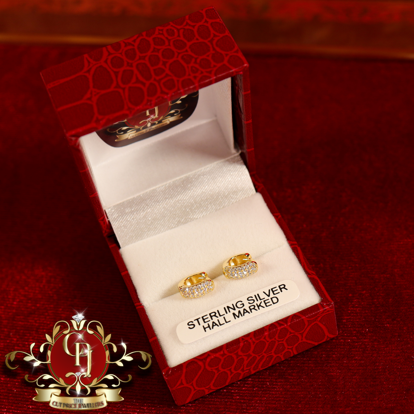 CHRISTMAS DROP NO.5: "Ari" Mini-Hoop Earrings (Gold-Plated with Cubic Zirconia) | The Cut Price Jewellers