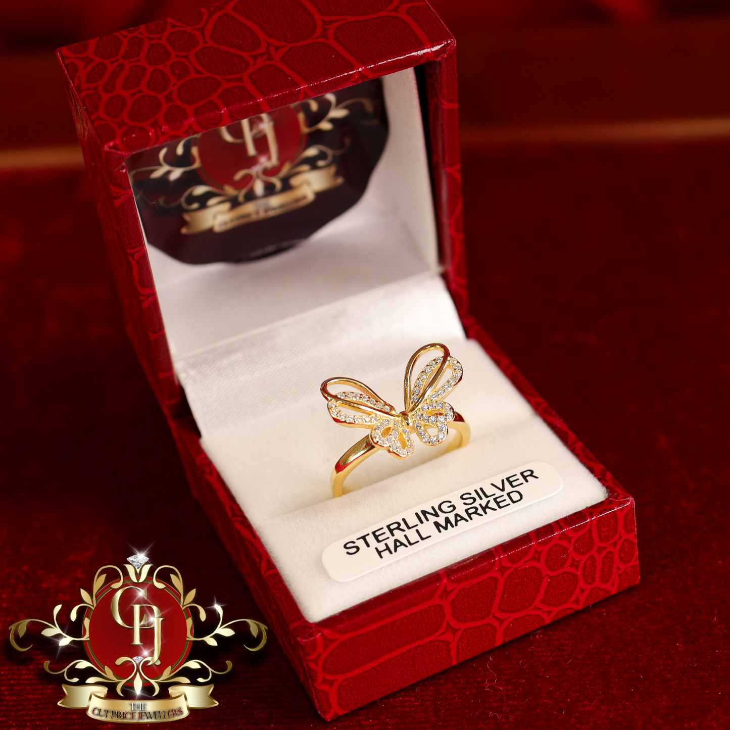 CHRISTMAS DROP NO.1: The "Butterfly" Ring (Gold-Plated with Cubic Zirconia) | The Cut Price Jewellers