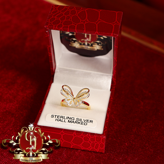 CHRISTMAS DROP NO.1: The "Butterfly" Ring (Gold-Plated with Cubic Zirconia) | The Cut Price Jewellers