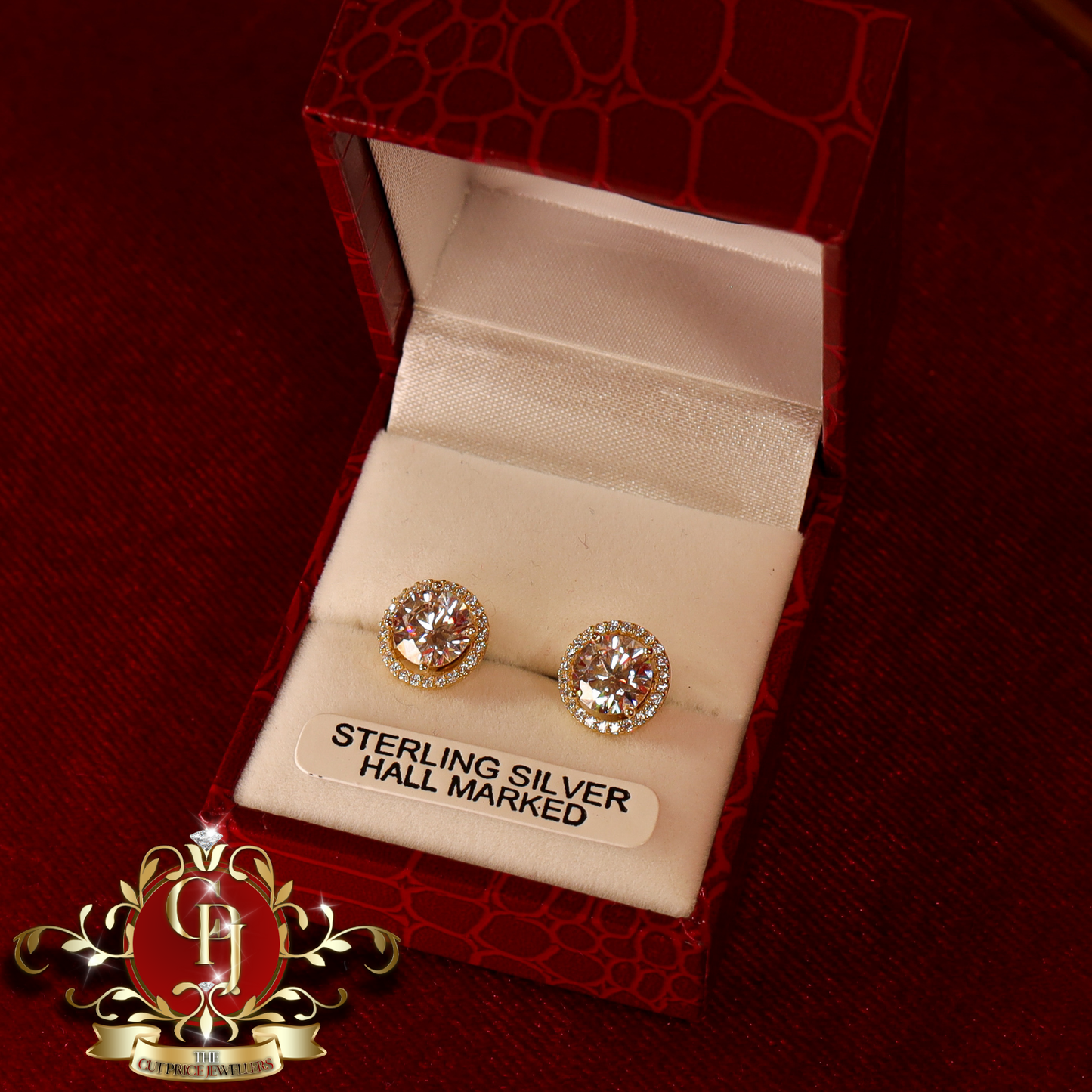 The "2-in-1" Studs (Gold-Plated with Cubic Zirconia) | The Cut Price Jewellers