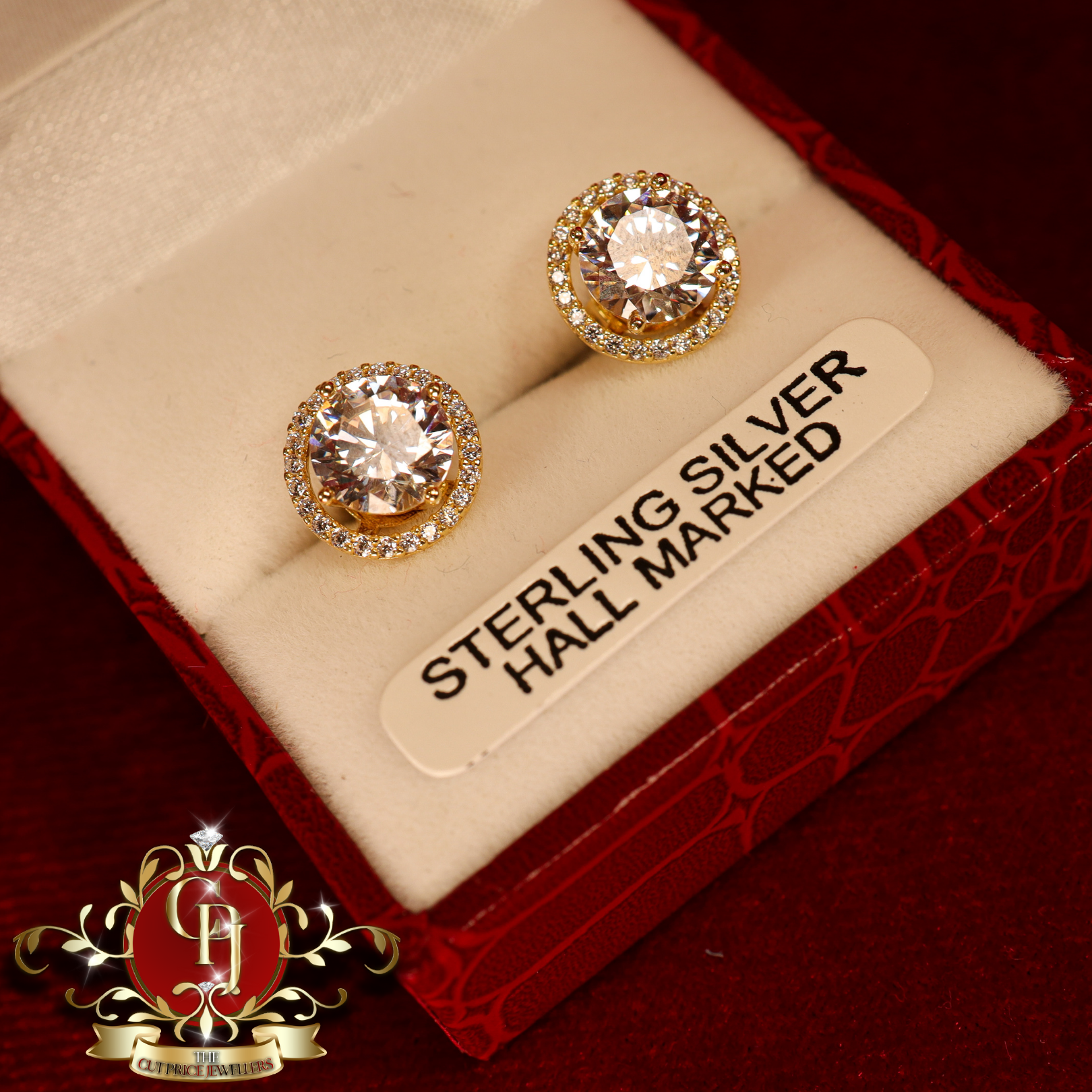 The "2-in-1" Studs (Gold-Plated with Cubic Zirconia)