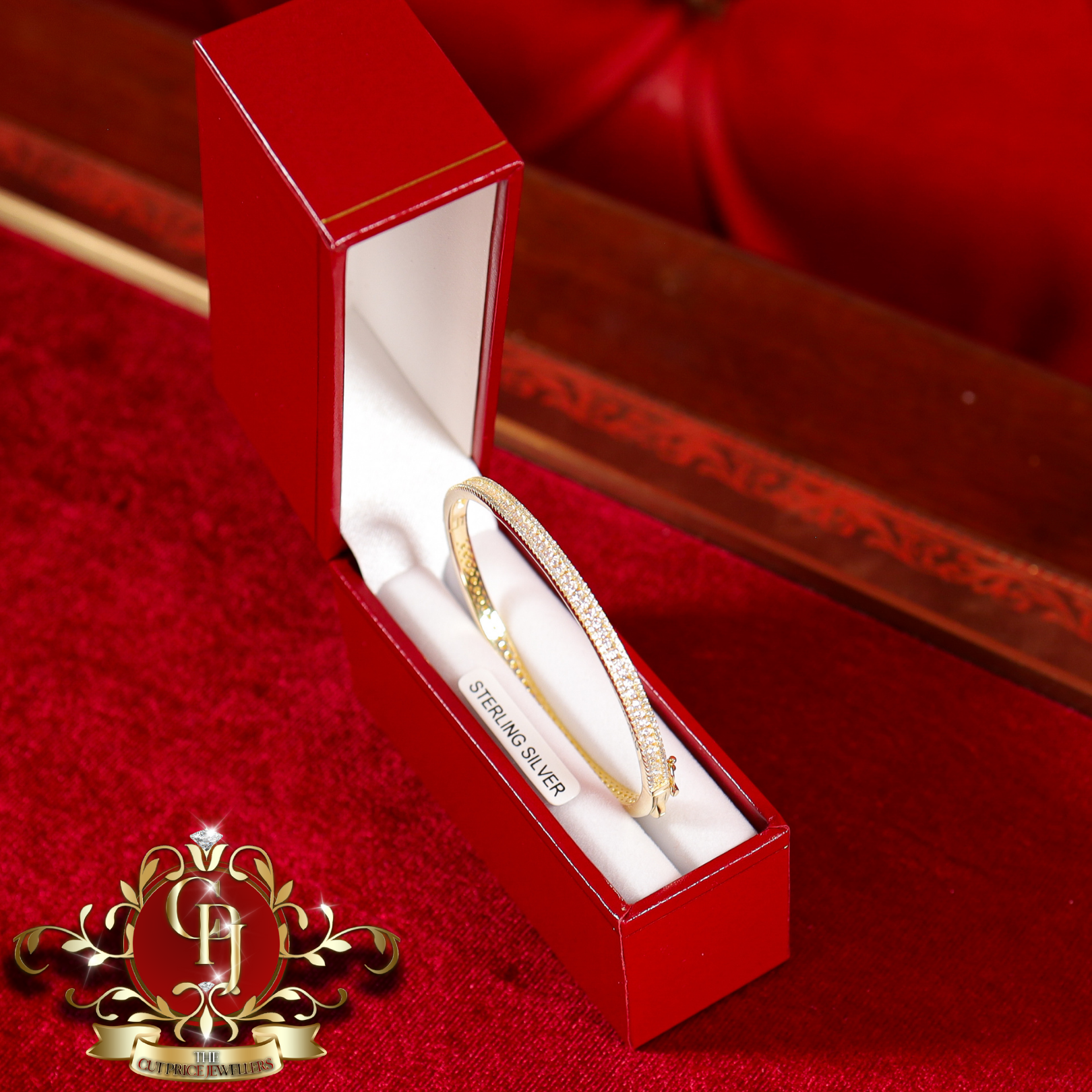 Gold-Plated Baguette Bangle