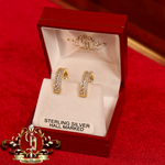 The "Luna" Hoops (Gold-Plated with Cubic Zirconia)