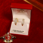 The "Cathy" Hoop Earrings (Gold-Plated with Cubic Zirconia)