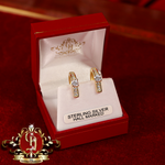 CHRISTMAS DROP  Hoop Earrings (Gold-Plated with Cubic Zirconia)