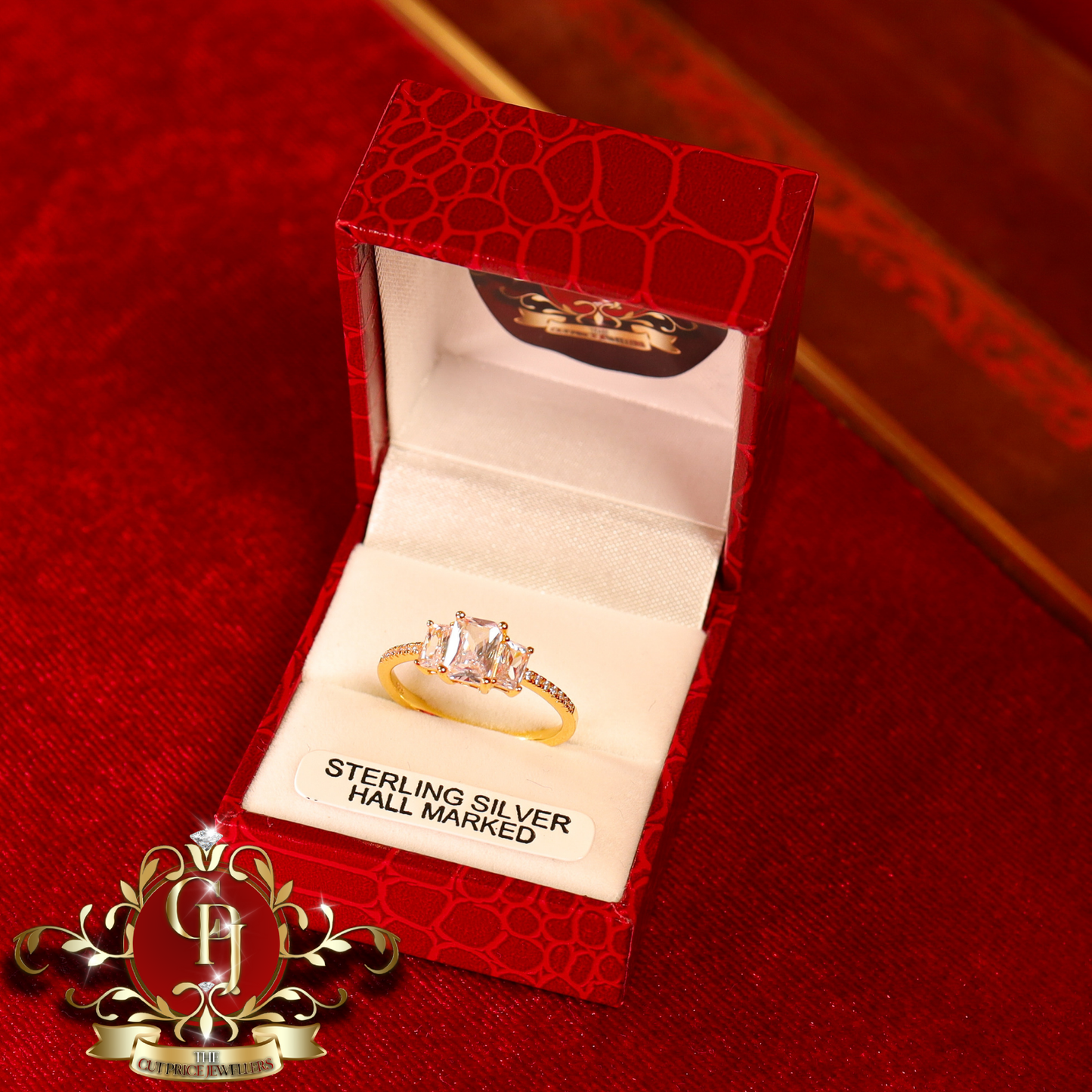 The "Christine" Ring (Gold-Plated with Cubic Zirconia) | The Cut Price Jewellers