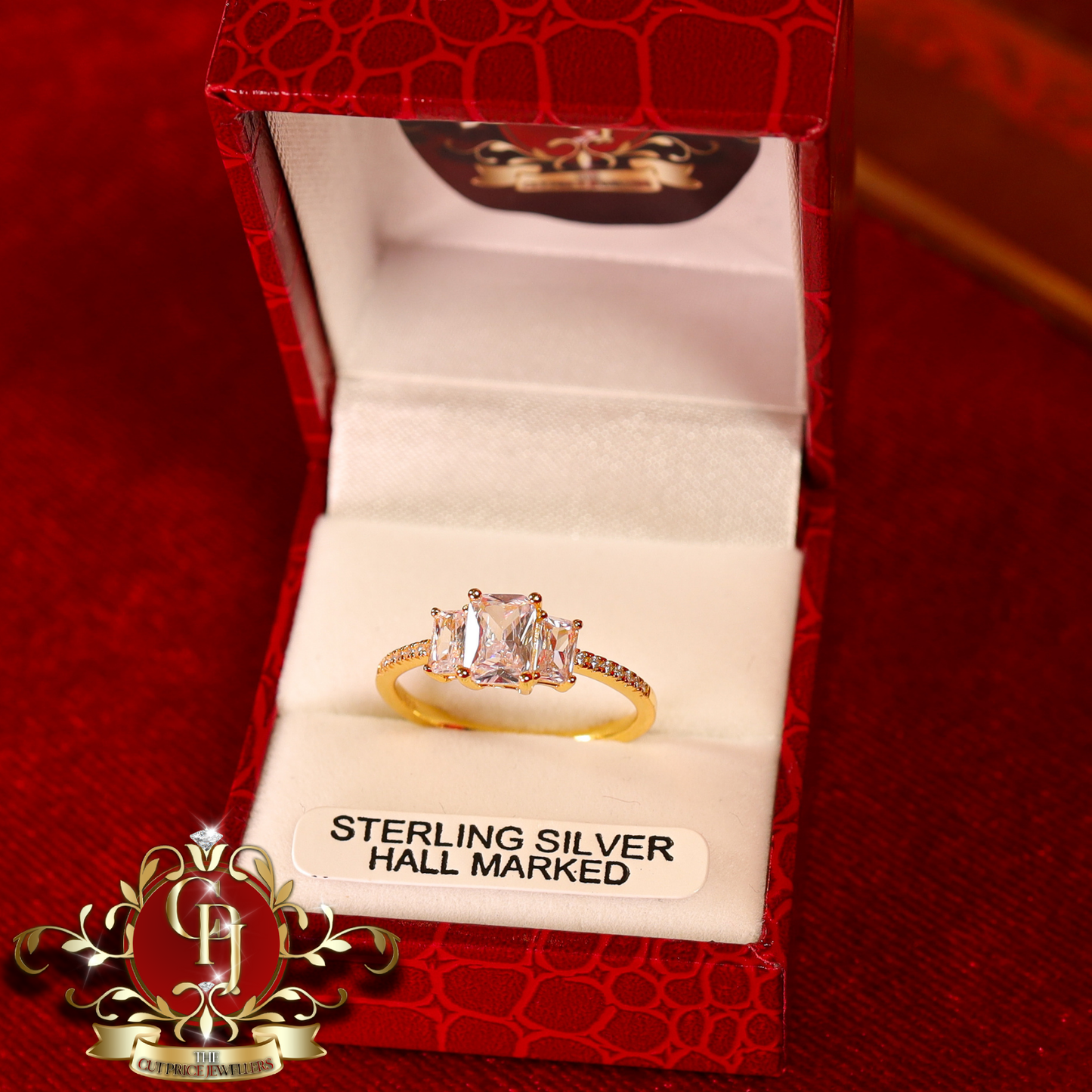 The "Christine" Ring (Gold-Plated with Cubic Zirconia) | The Cut Price Jewellers