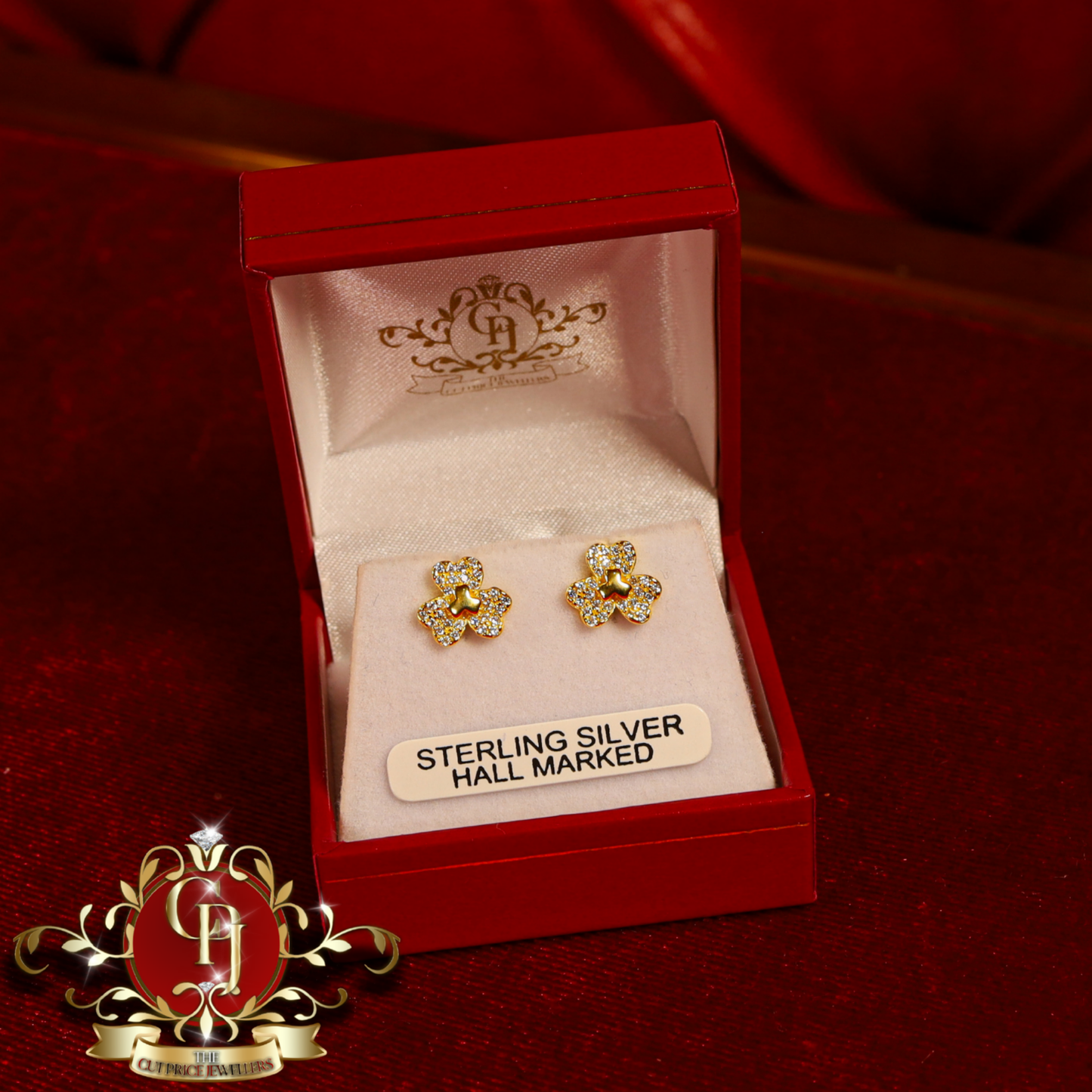 Clover Studs (Gold-Plated) | The Cut Price Jewellers