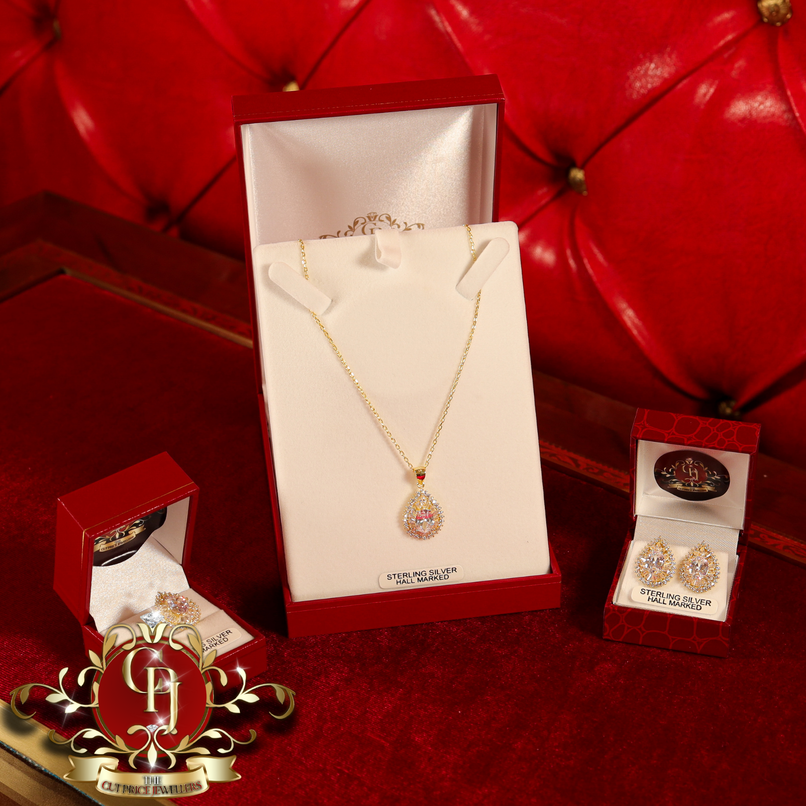 CHRISTMAS DROP NO.4: The "Dakota" Set (Gold-Plated with Cubic Zirconia) | The Cut Price Jewellers