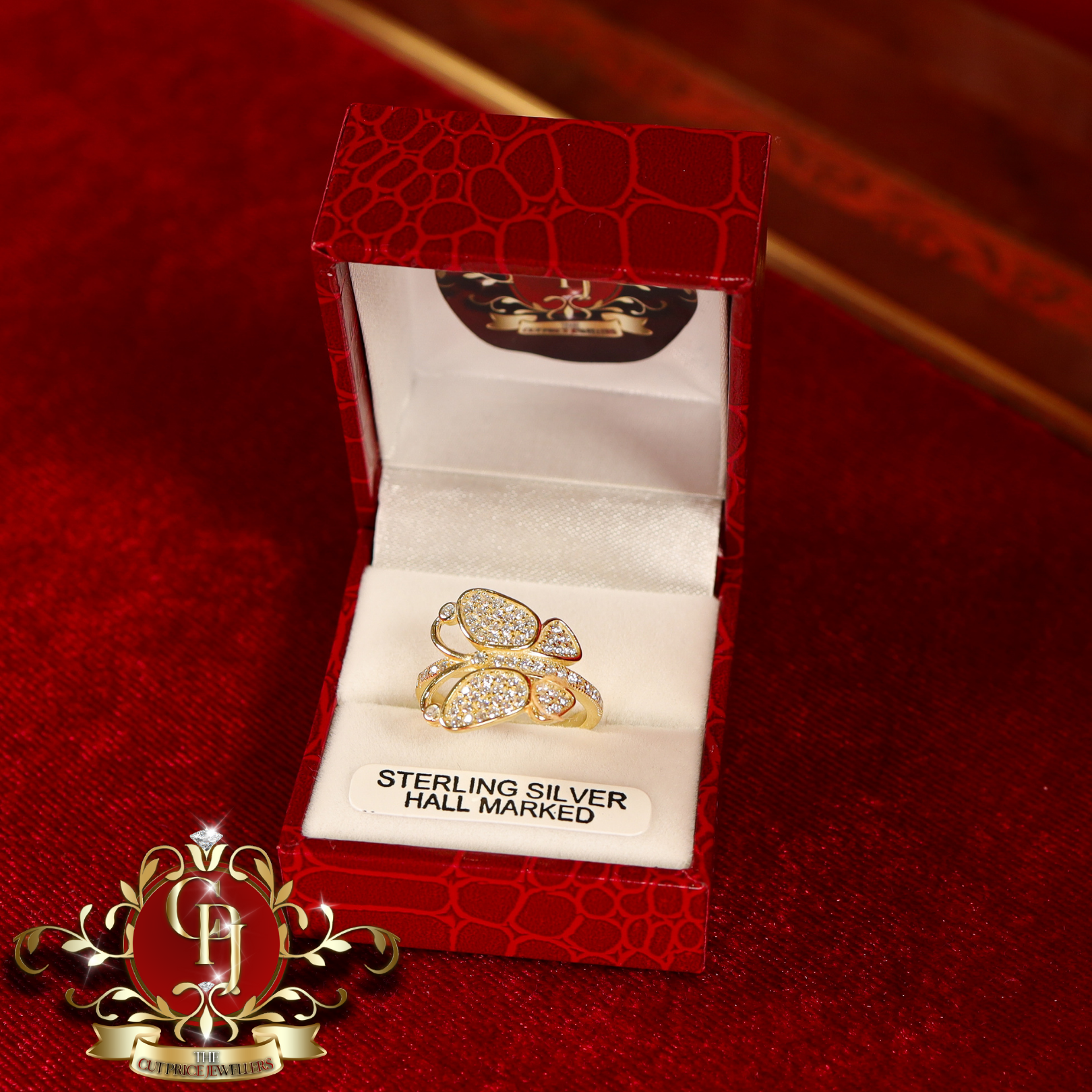 CHRISTMAS DROP Ring (Gold-Plated with Cubic Zirconia)
