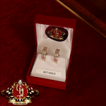 9ct Huggie Earrings with Double-Row Cubic Zirconia