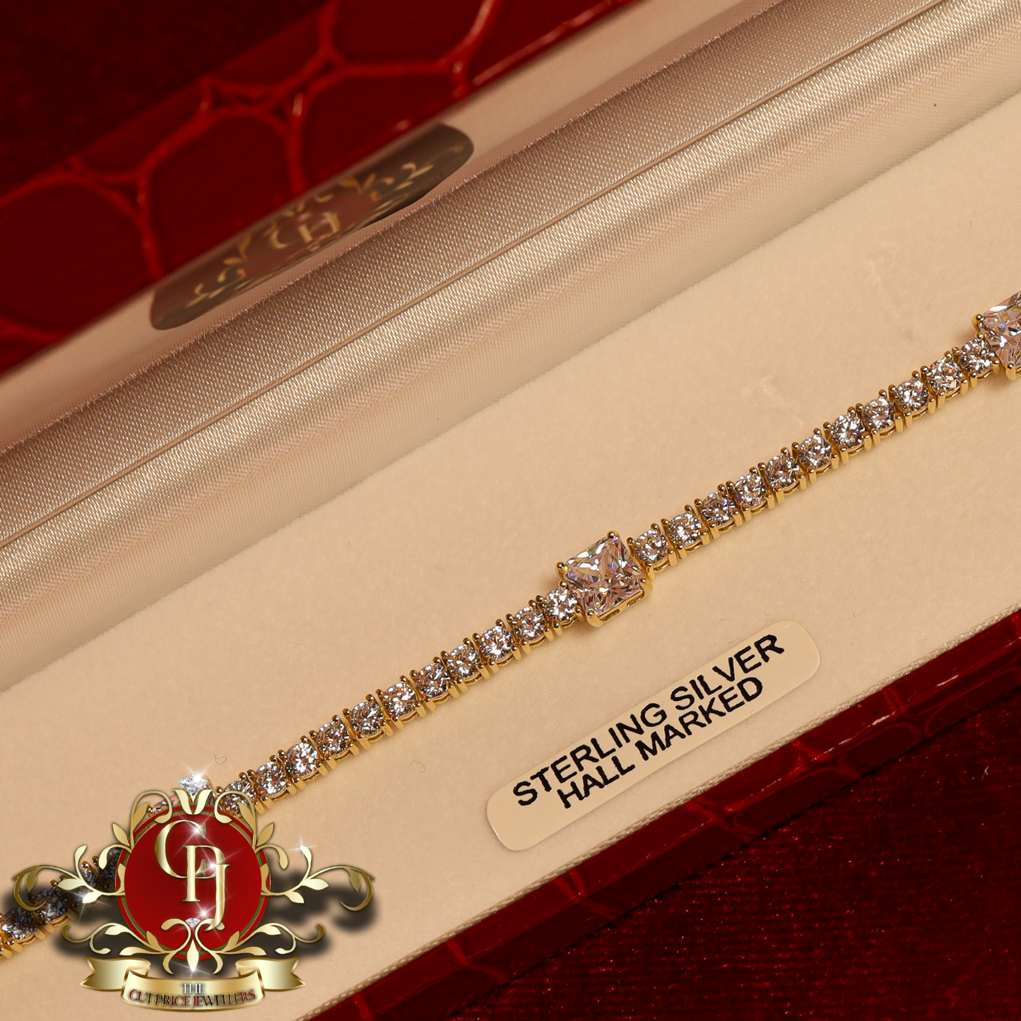 Gold-Plated "Emma" Tennis Bracelet | The Cut Price Jewellers