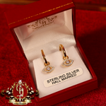Evil Eye Drop Earrings (Gold-Plated with Cubic Zirconia)