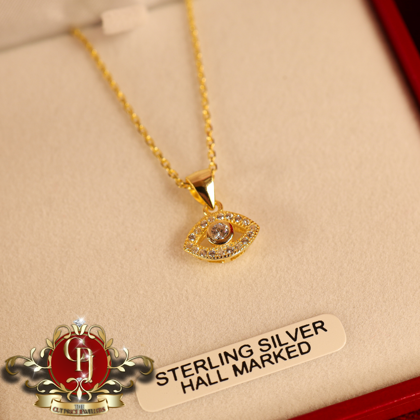 CHRISTMAS DROP NO.1: The "Evil Eye" Set (Gold-Plated with Cubic Zirconia) | The Cut Price Jewellers