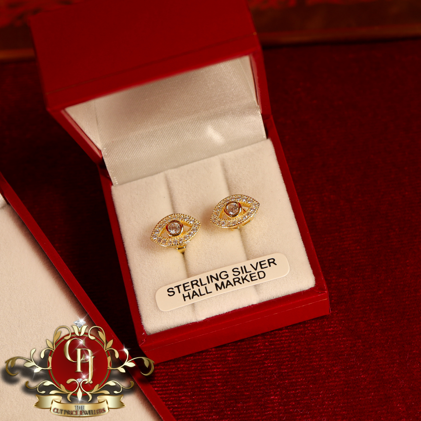 CHRISTMAS DROP NO.1: The "Evil Eye" Set (Gold-Plated with Cubic Zirconia) | The Cut Price Jewellers