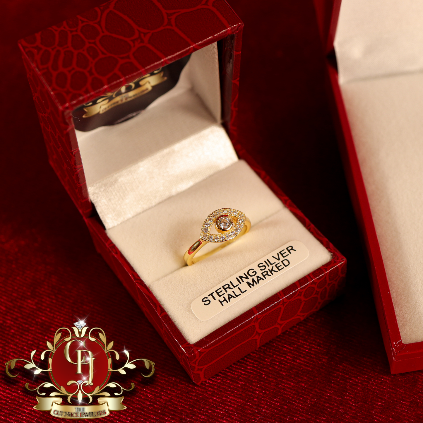 CHRISTMAS DROP NO.1: The "Evil Eye" Set (Gold-Plated with Cubic Zirconia) | The Cut Price Jewellers