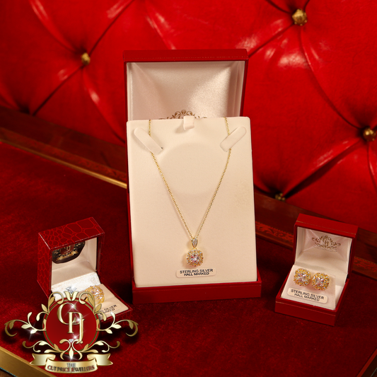 CHRISTMAS DROP NO.6: The "Gloria" Set (Gold-Plated with Cubic Zirconia) | The Cut Price Jewellers