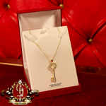 CHRISTMAS DROP NO.6: The "Goldie Key" Pendant & Chain (Gold-Plated with Cubic Zirconia)