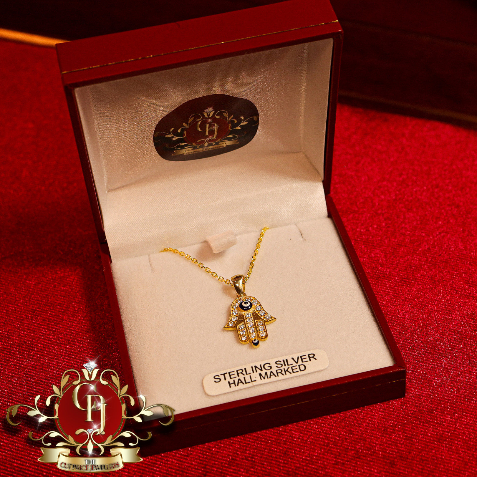 Gold-Plated Sterling Silver "Hamsa" Chain