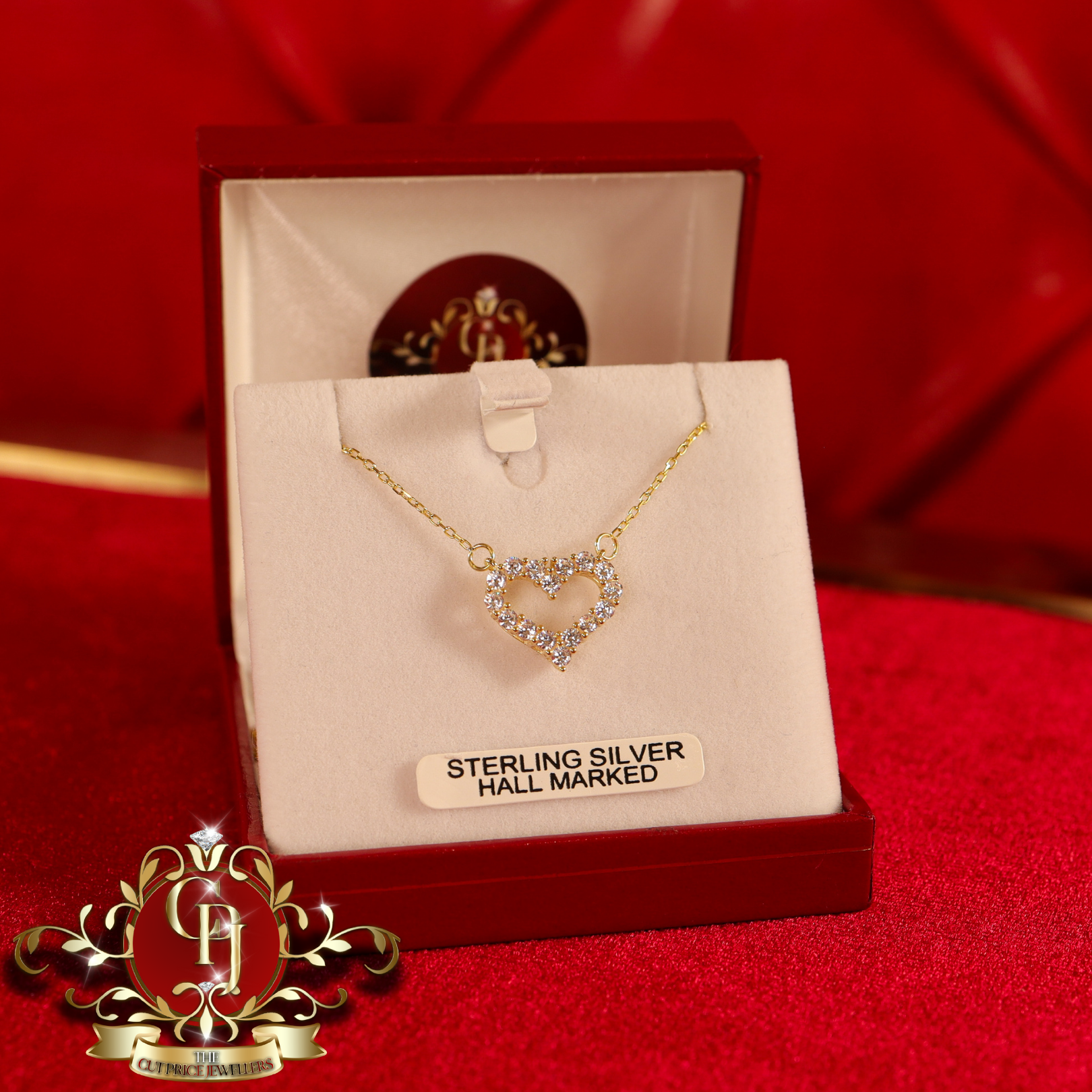 The "Love Heart" Chain (Gold-Plated with Cubic Zirconia)