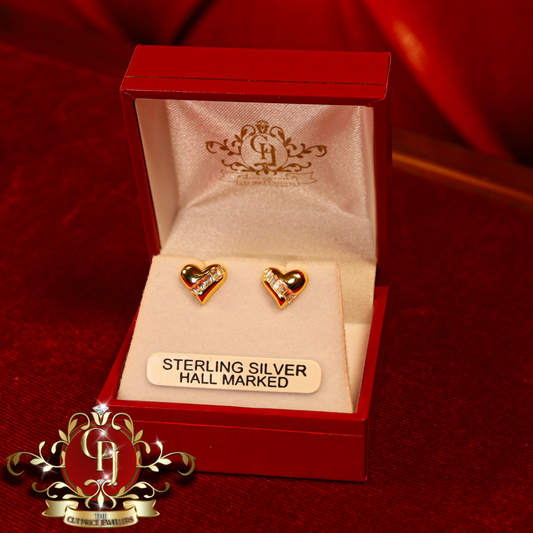 Heart Studs (Gold-Plated) | The Cut Price Jewellers