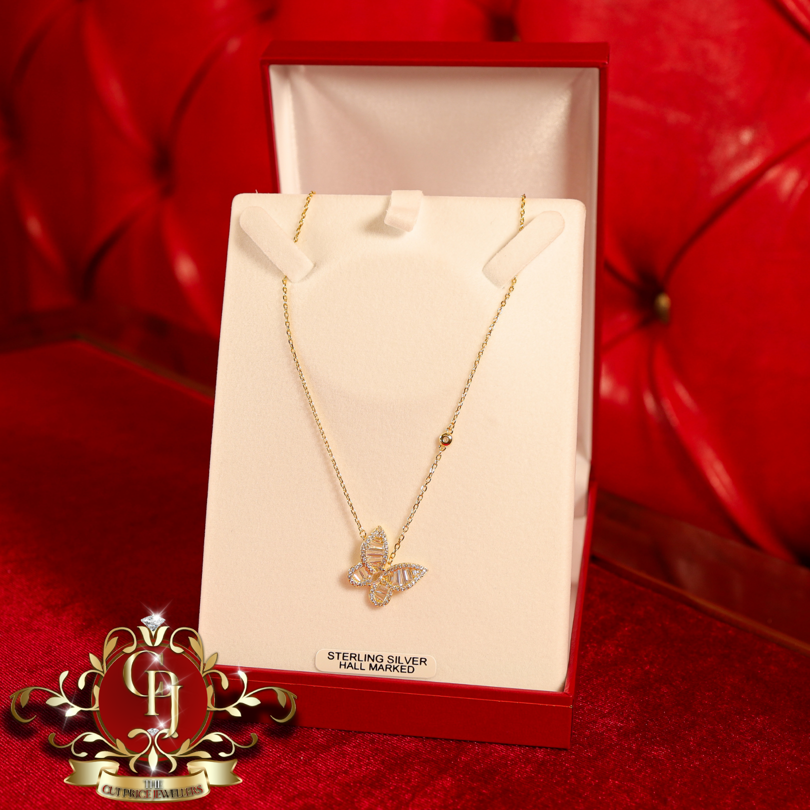 CHRISTMAS DROP NO.4: The "Heidi" Butterfly Chain (Gold-Plated with Cubic Zirconia) | The Cut Price Jewellers