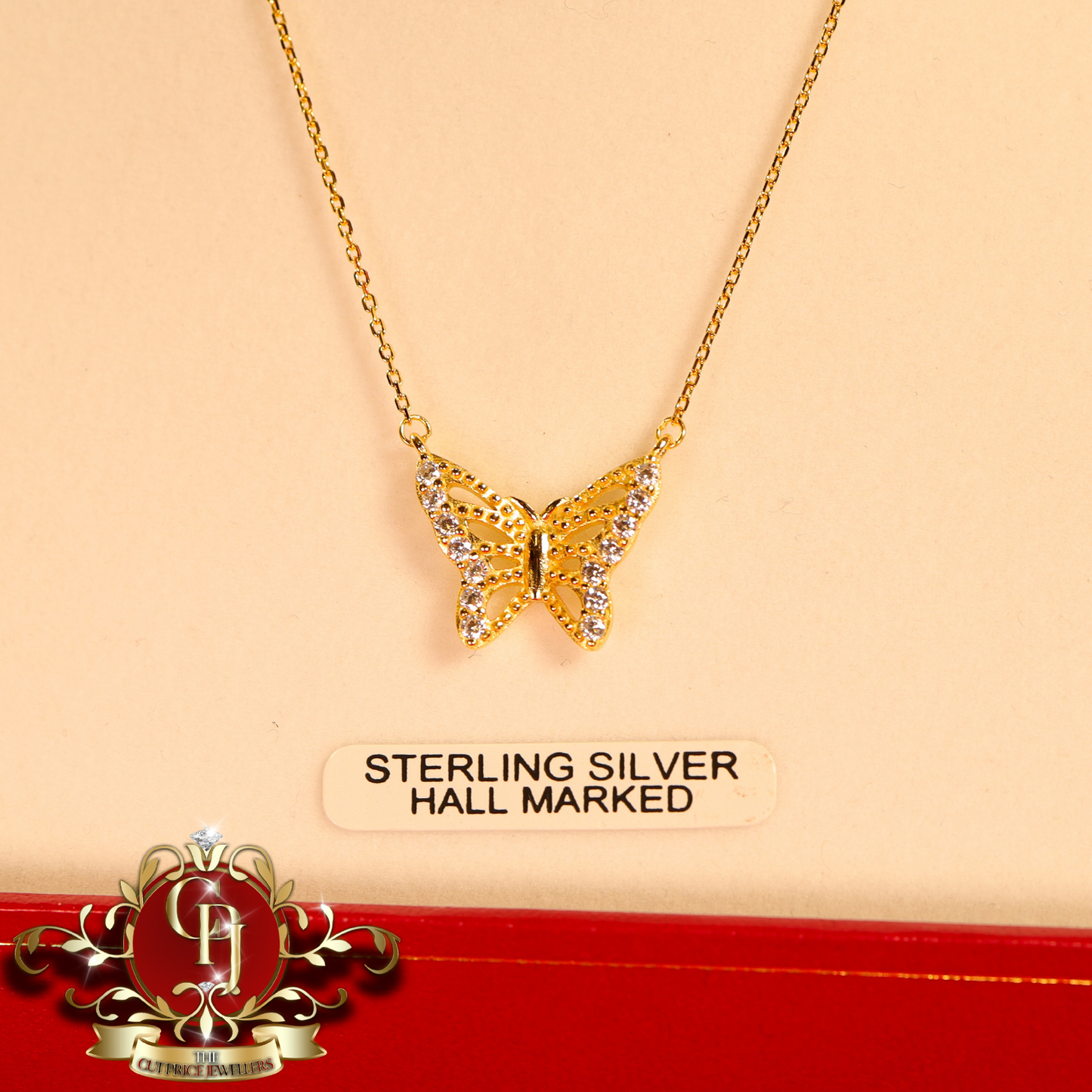 CHRISTMAS DROP NO.5: The "Joy" Butterfly Set (Gold-Plated with Cubic Zirconia) | The Cut Price Jewellers