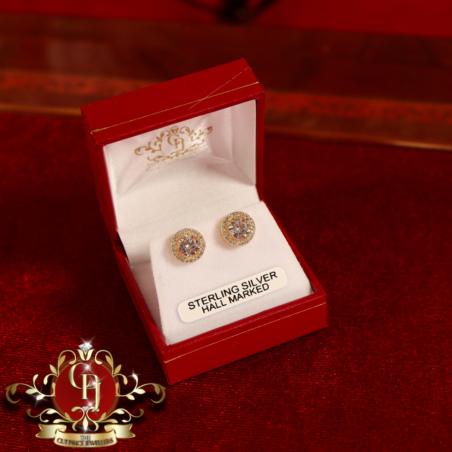 CHRISTMAS DROP NO.5: "Kora" Stud Earrings (Gold-Plated with Cubic Zirconia) | The Cut Price Jewellers