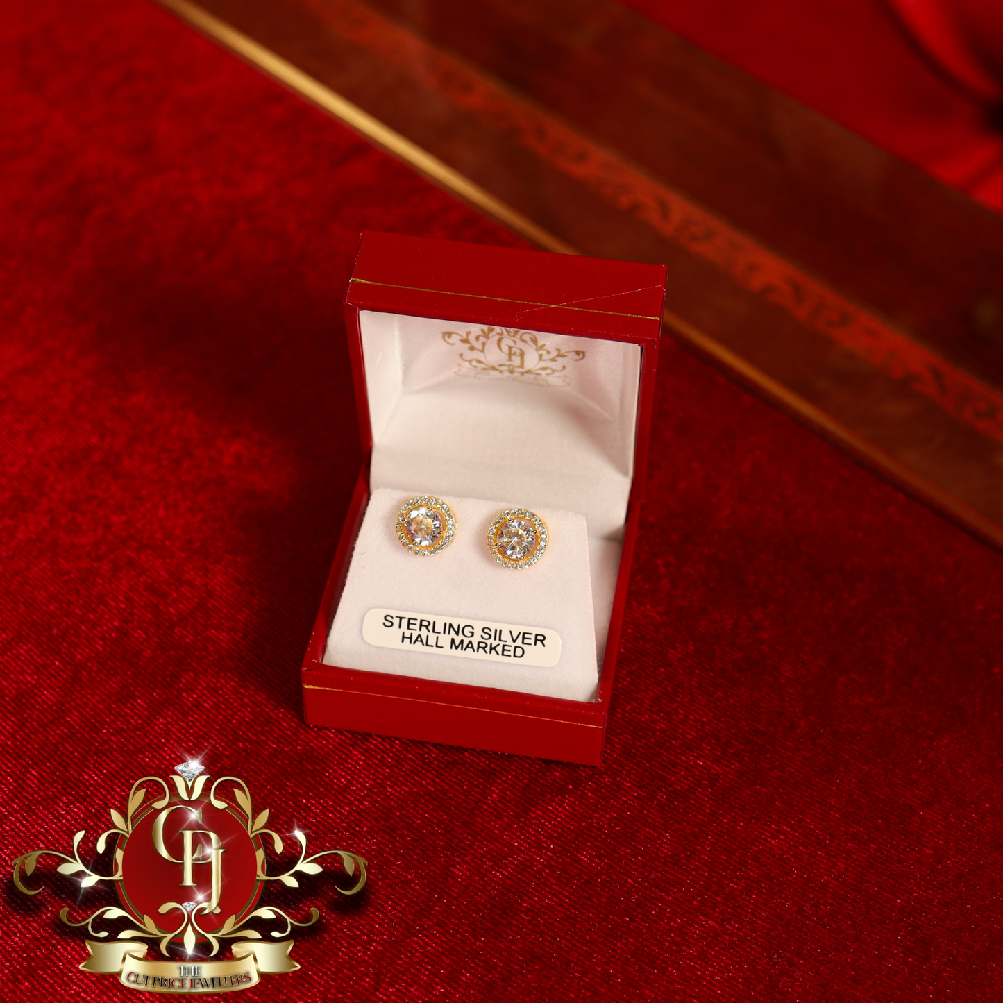 CHRISTMAS DROP NO.5: "Kora" Stud Earrings (Gold-Plated with Cubic Zirconia) | The Cut Price Jewellers