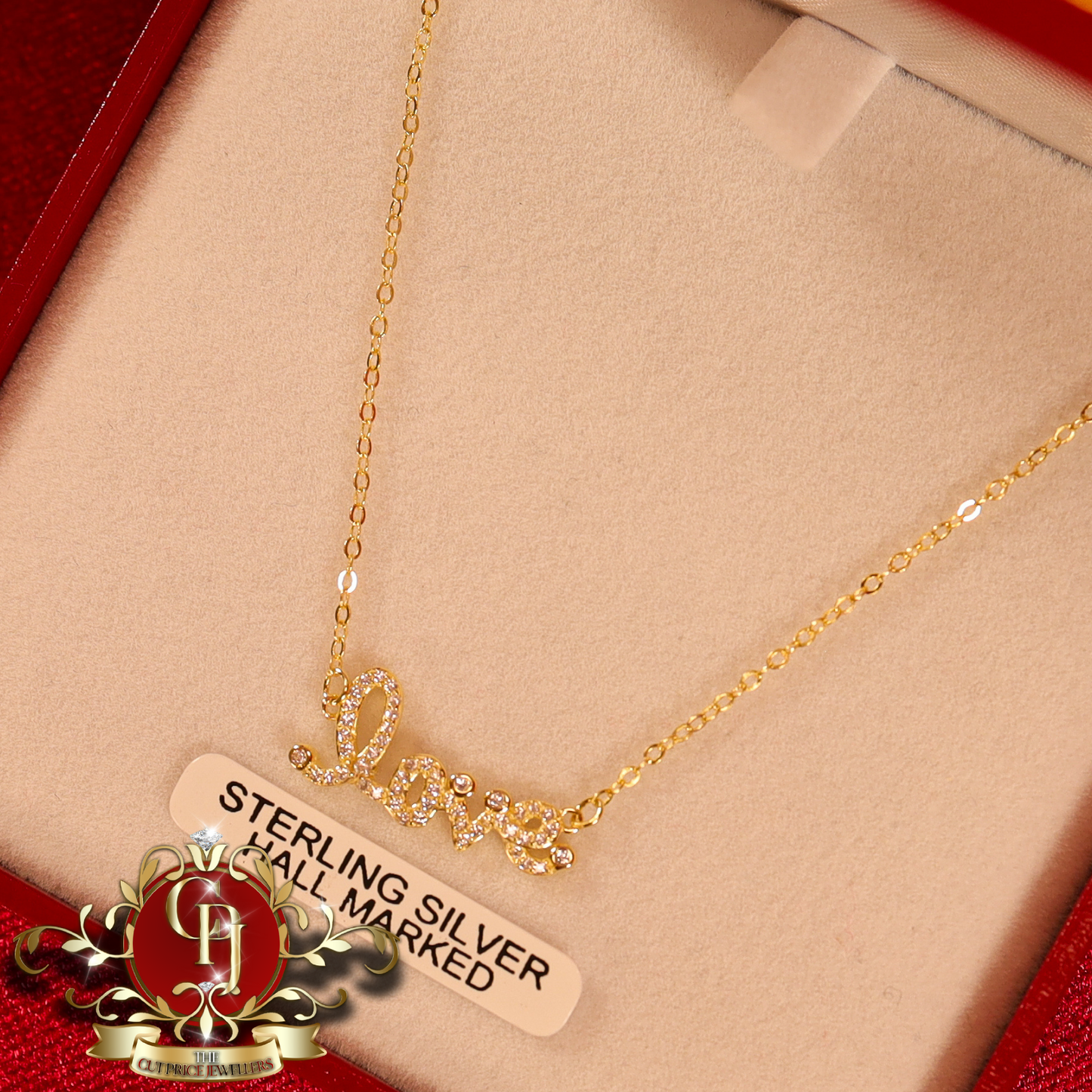 The "Love" Chain (Gold-Plated) | The Cut Price Jewellers