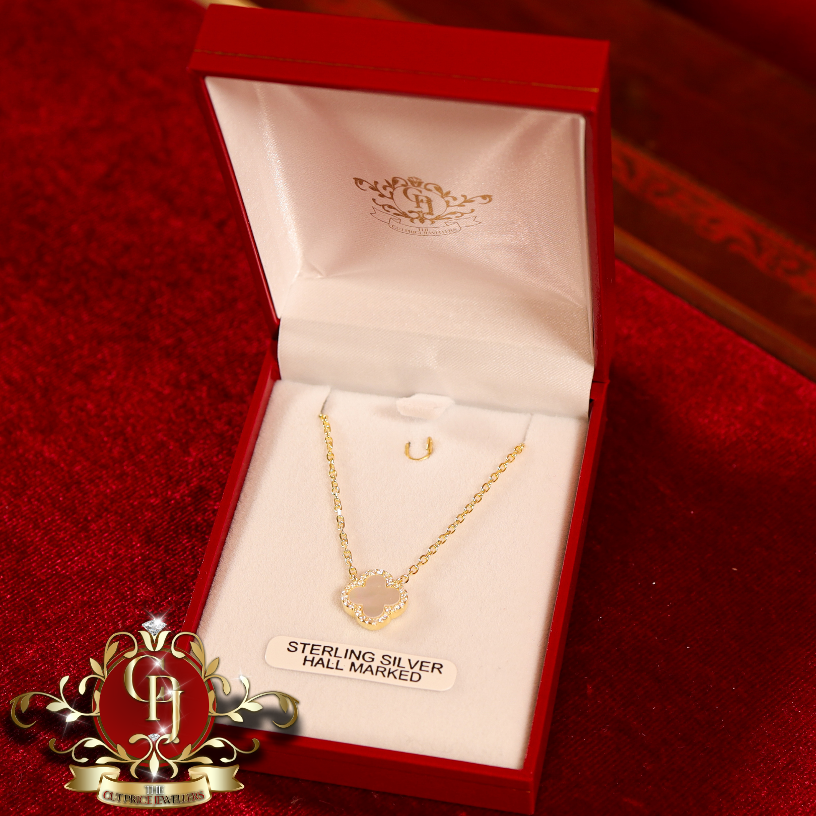 Gold-Plated Mother of Pearl Clover Chain