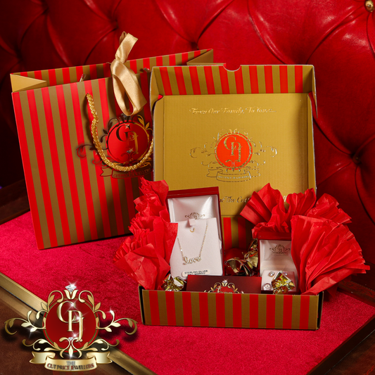 "My Love" Gift Box (Gold-Plated with Cubic Zirconia) | The Cut Price Jewellers