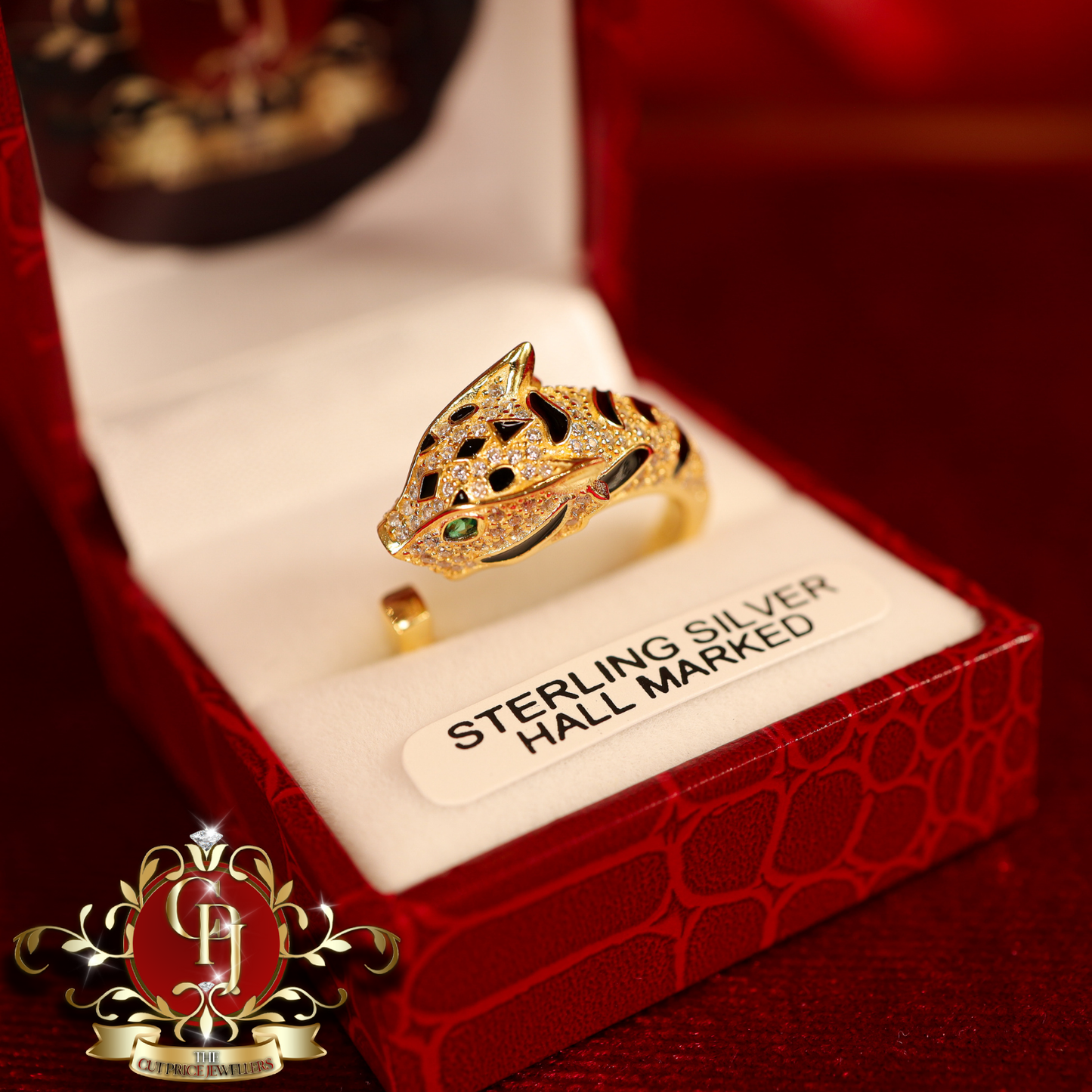 CHRISTMAS DROP NO.3: Gold-Plated "Panther" Adjustable Ring with Cubic Zirconia | The Cut Price Jewellers