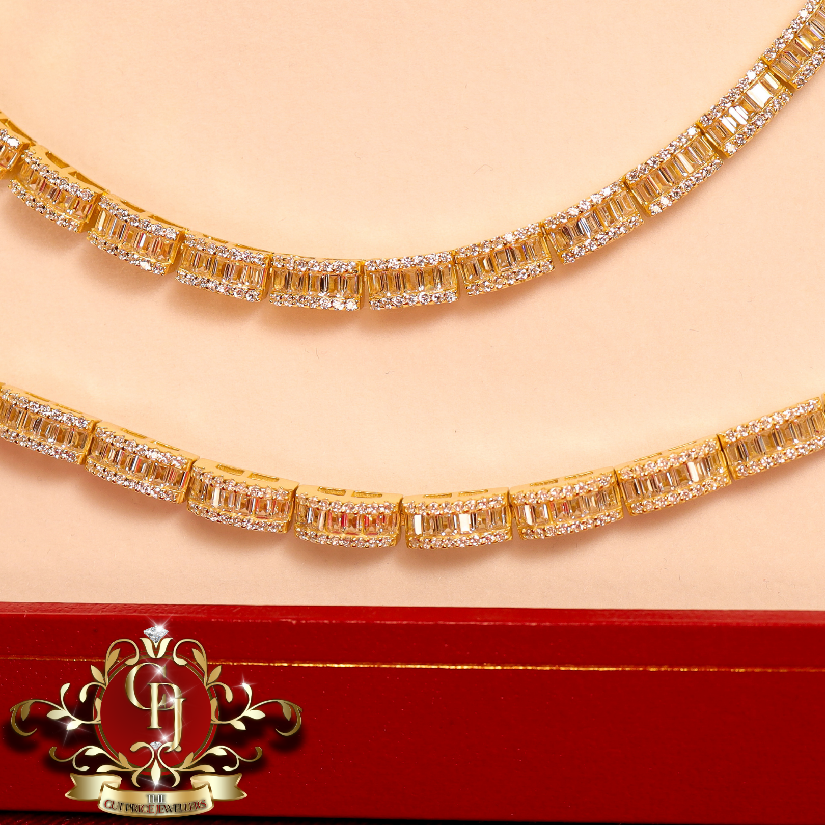 "Priya" Tennis Set (Gold-Plated with Cubic Zirconia)