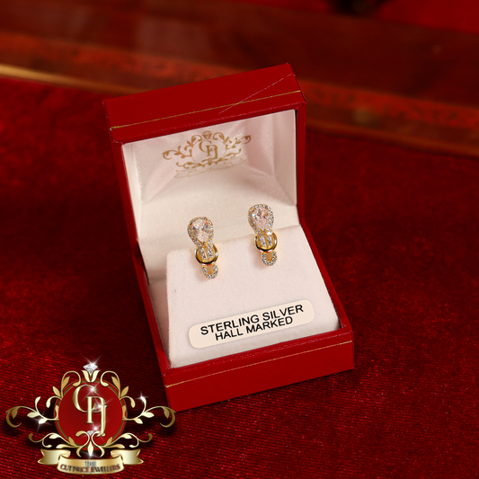 CHRISTMAS DROP NO.5: "Rhea" Earrings (Gold-Plated with Cubic Zirconia) | The Cut Price Jewellers