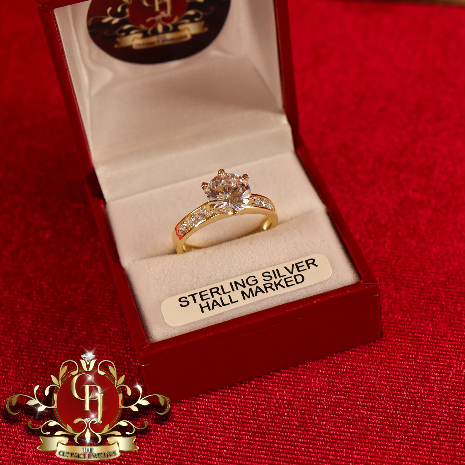 Gold-Plated Ring with Cubic Zirconia