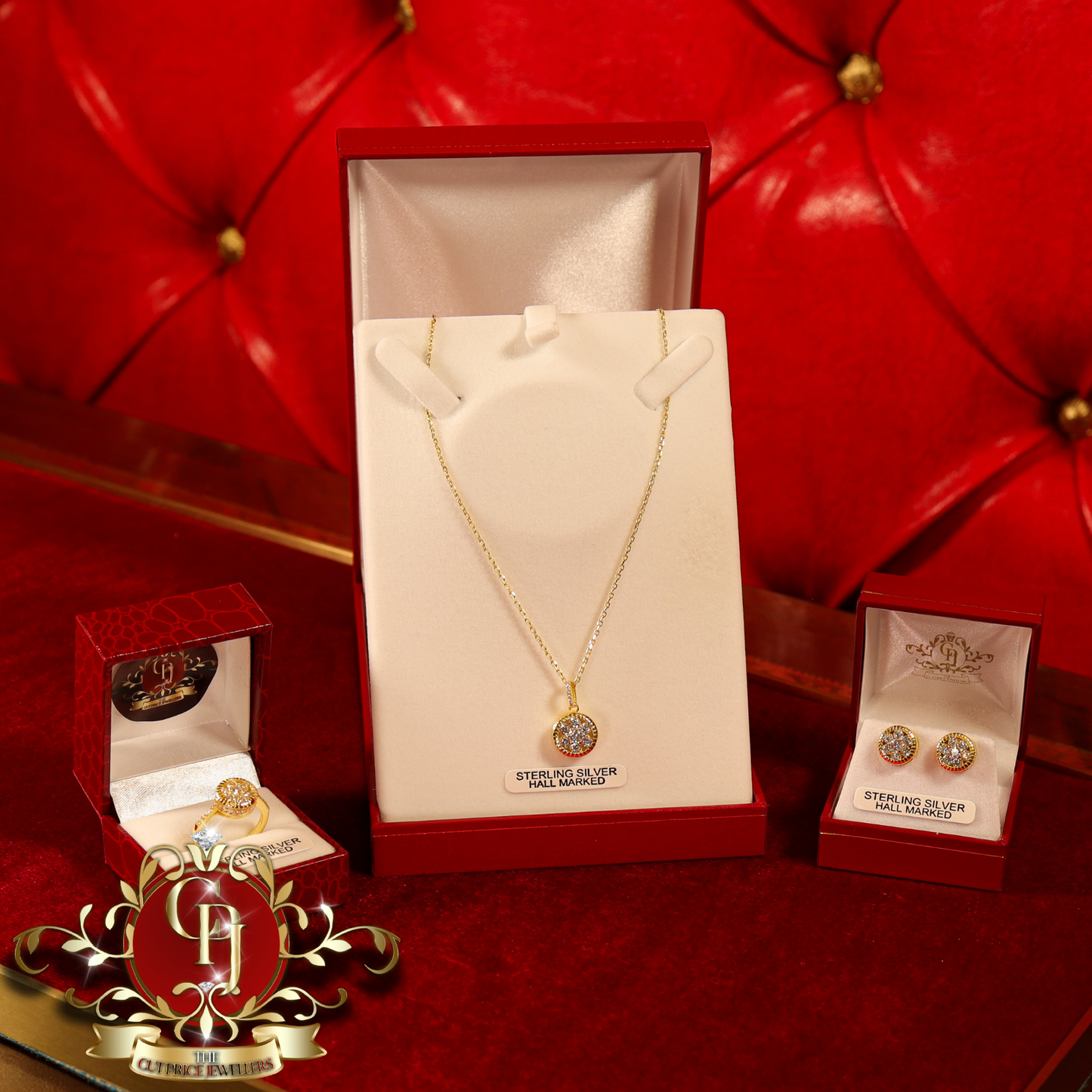 CHRISTMAS DROP NO.6: The "Rosa" Set (Gold-Plated with Cubic Zirconia) | The Cut Price Jewellers