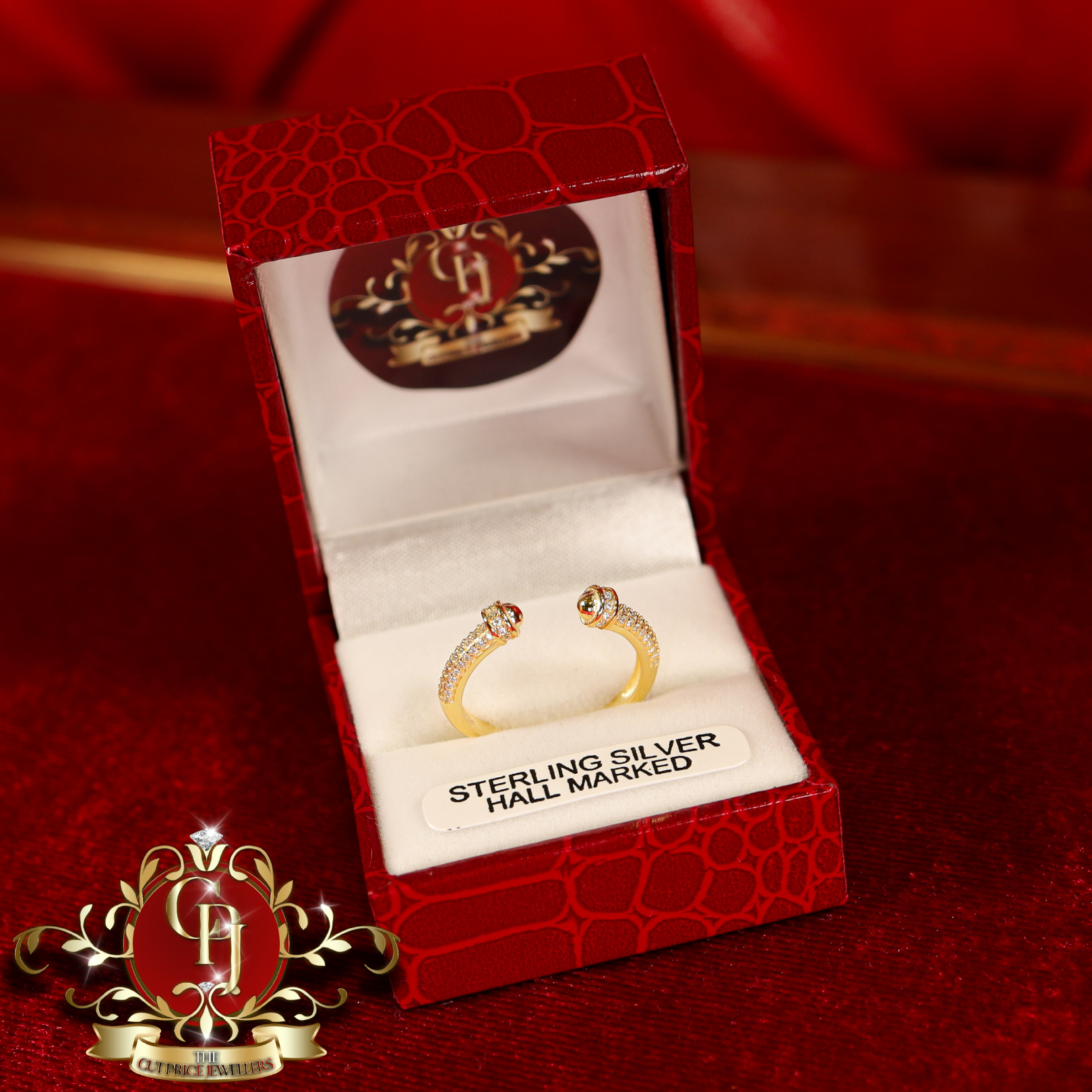 CHRISTMAS DROP Ring (Gold-Plated with Cubic Zirconia)