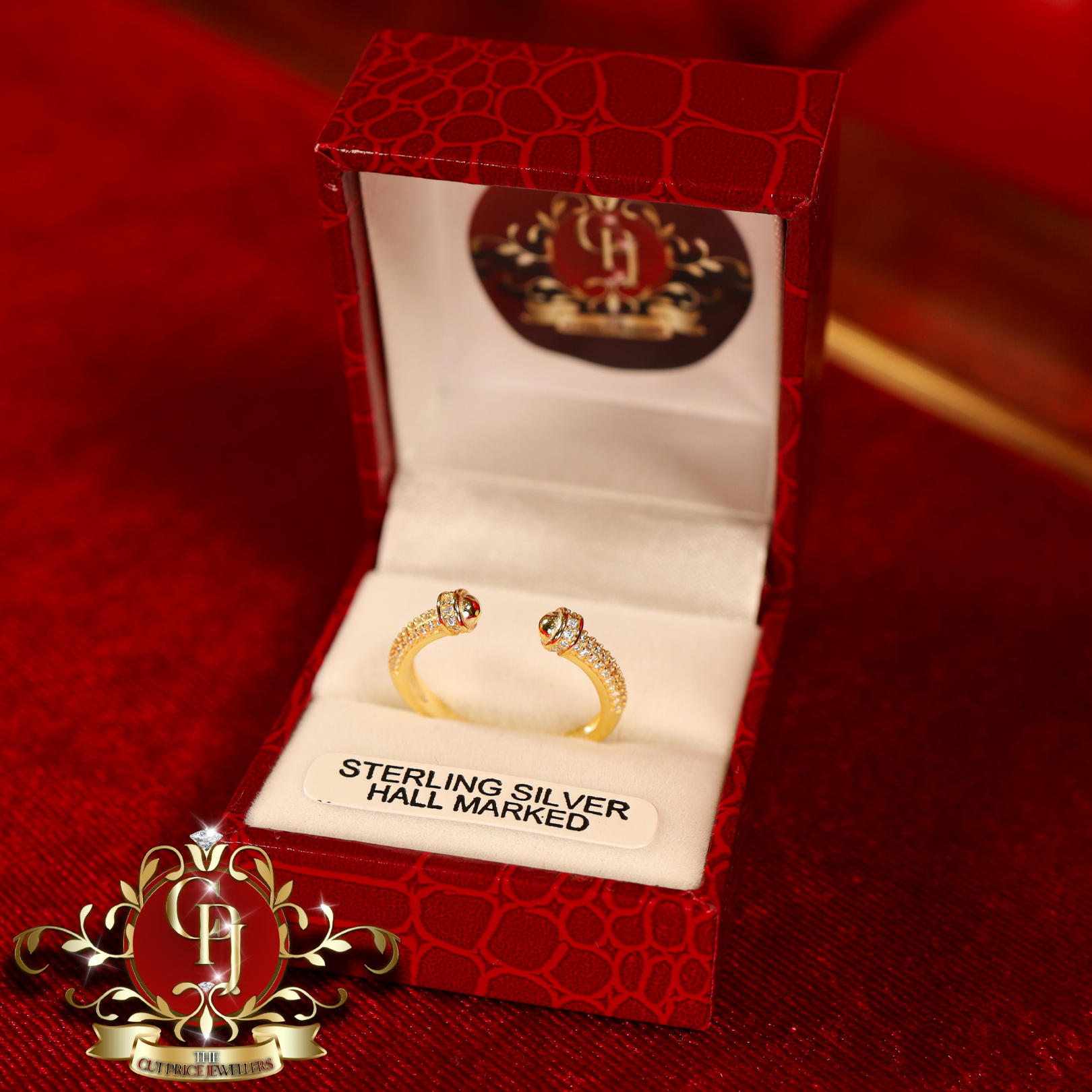 CHRISTMAS DROP Ring (Gold-Plated with Cubic Zirconia)