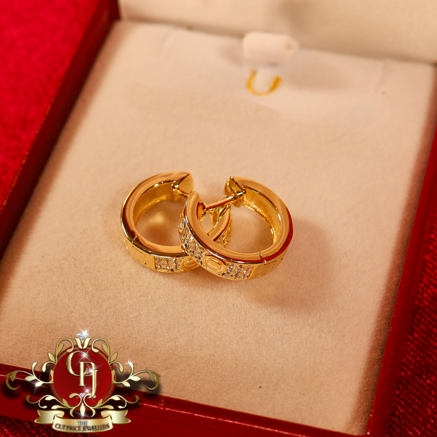 The "Screw" Hoops (Gold-Plated) | The Cut Price Jewellers